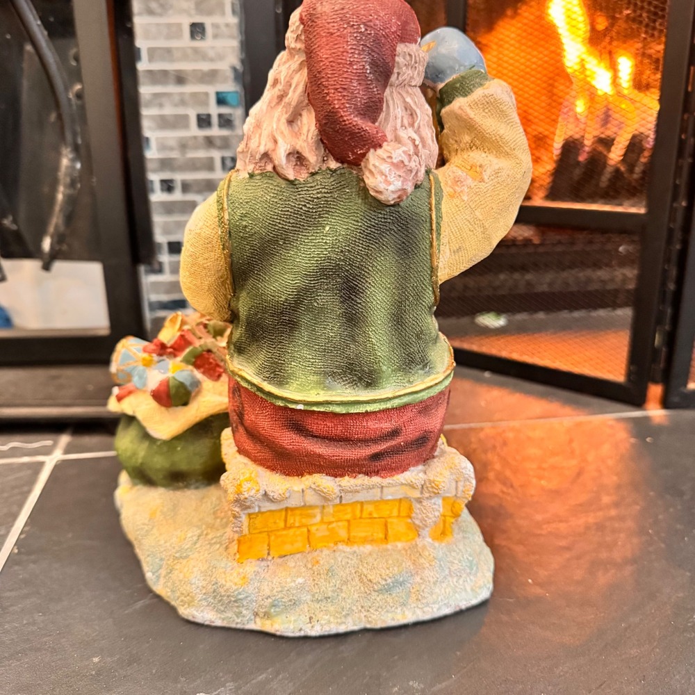 Vintage Santa Claus Figurine‎ Chimney Bells Scroll Christmas Gift Decor - Picture 5 of 5
